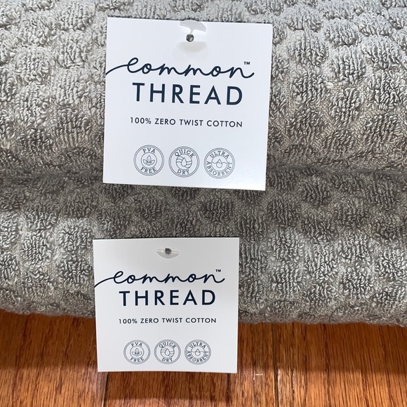 common THREAD 100% Zero Twist Cotton Towel Set 6-Piece Quick Dry Ultra Absorbent - Picture 4 of 12